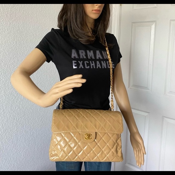 ❤️🔥FINAL SALE!!!❤️🔥CHANEL COATED CANVAS CLASSIC JUMBO SINGLE FLAP CROSSBODY - Picture 7 of 16